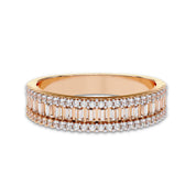 Baguette and Round Cut Lab Grown Diamond Anniversary Ring