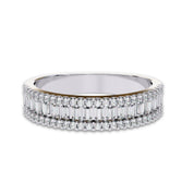Baguette and Round Cut Lab Grown Diamond Anniversary Ring