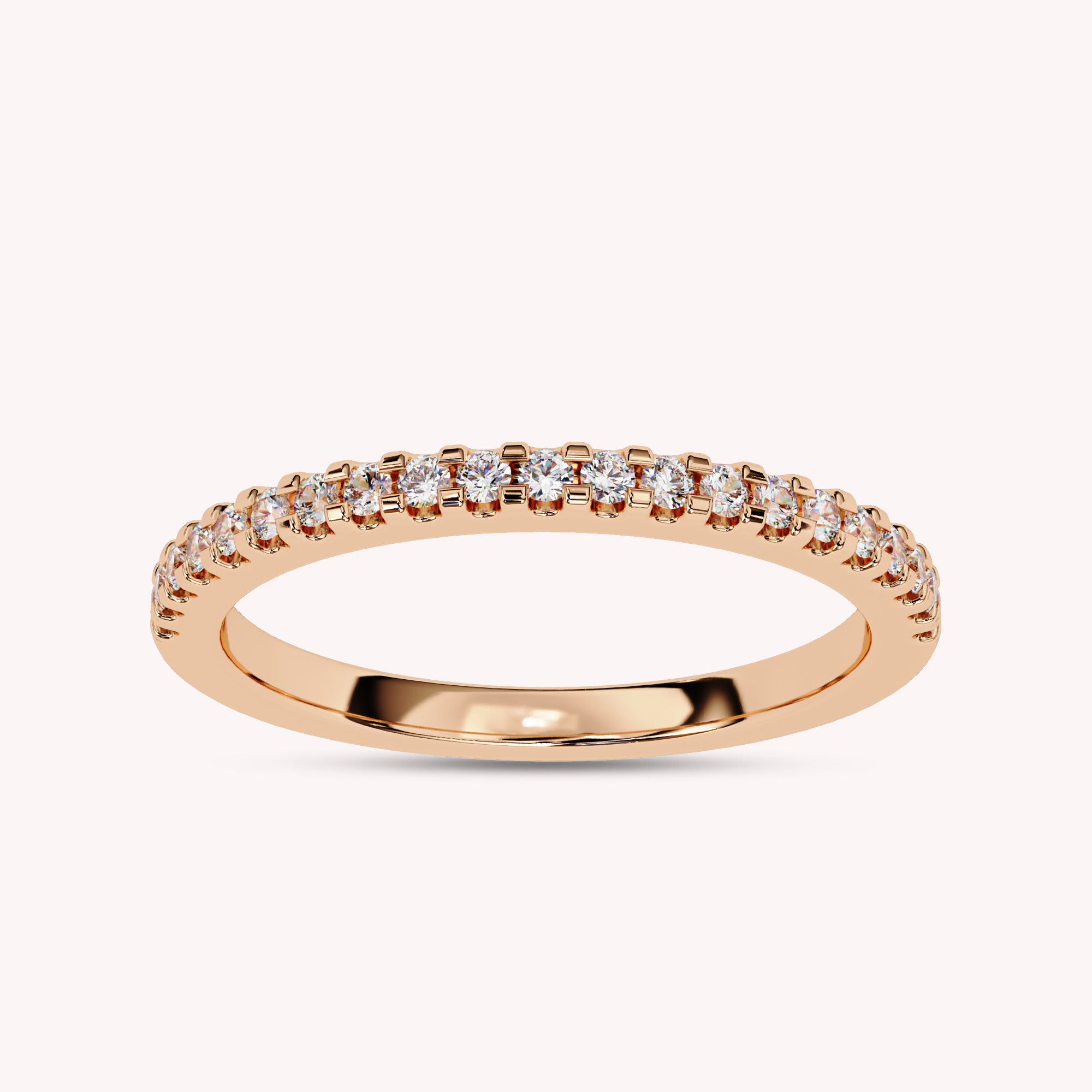 0.20 Cttw Lab Grown Diamond Half Eternity Wedding Band Rings for Women