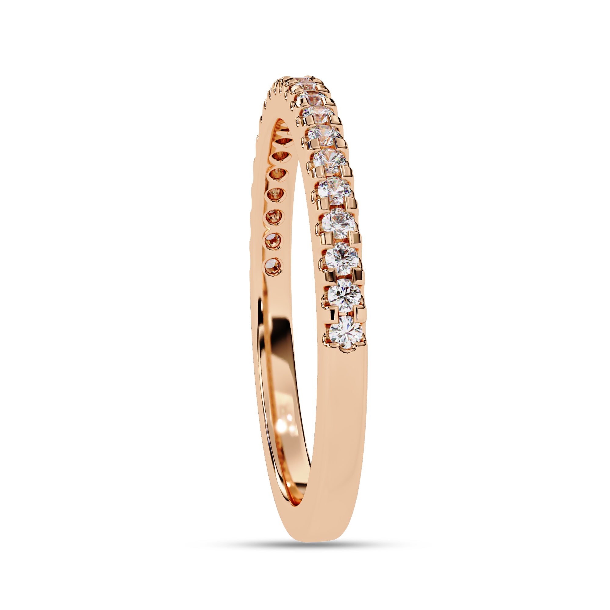 0.25 Carat Lab Grown Diamond Half Eternity Wedding Band Rings for Women
