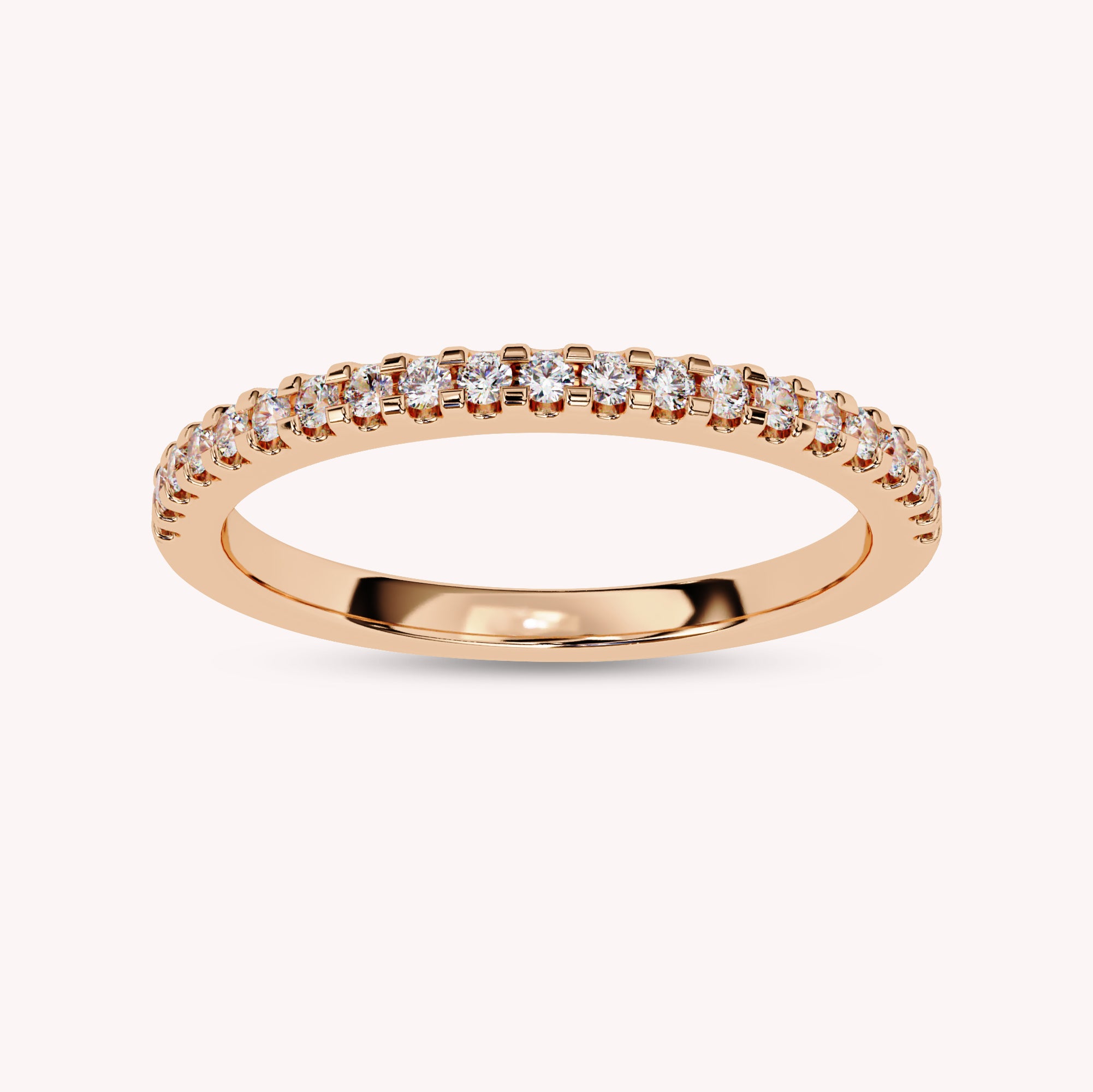 0.25 Carat Lab Grown Diamond Half Eternity Wedding Band Rings for Women