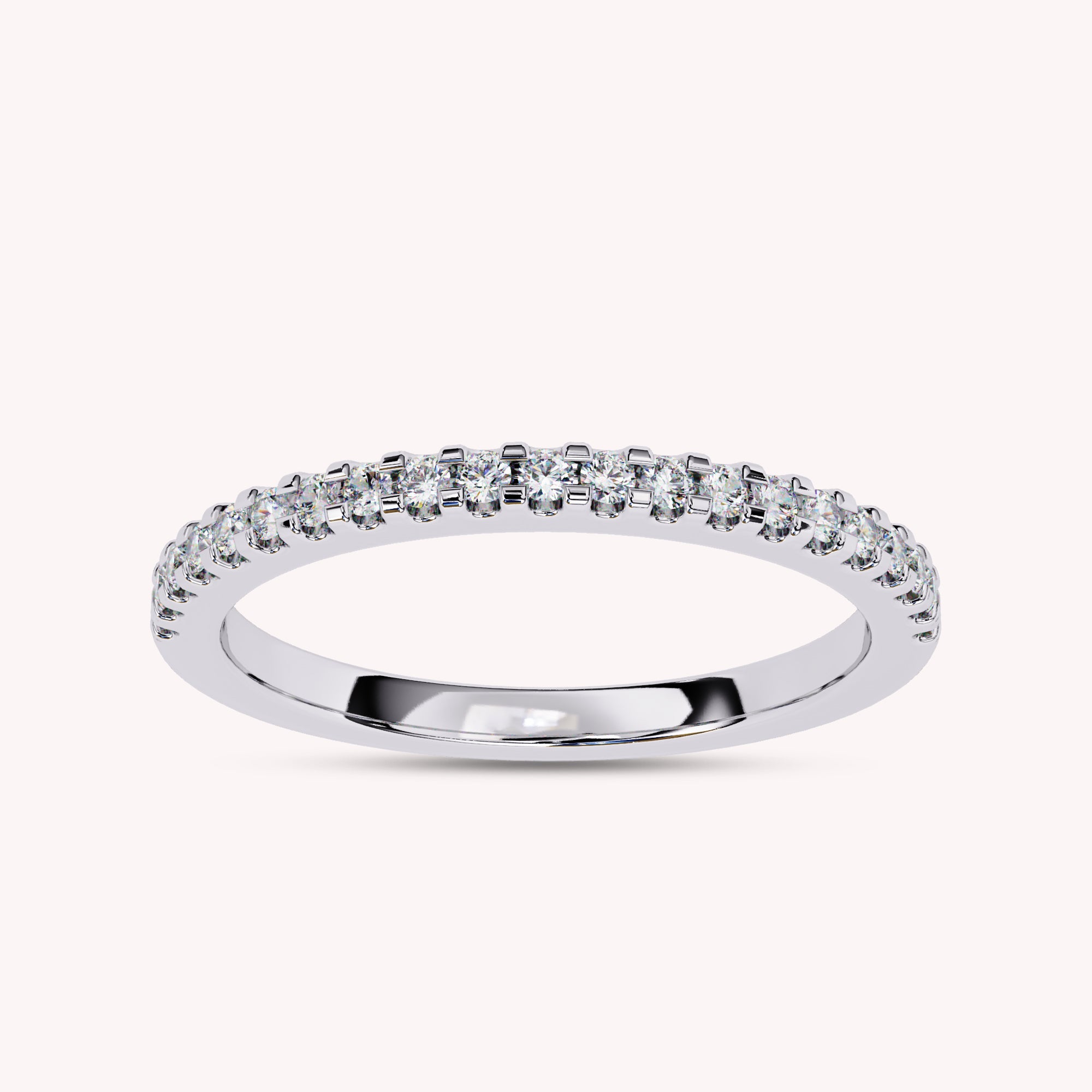 0.20 Cttw Lab Grown Diamond Half Eternity Wedding Band Rings for Women