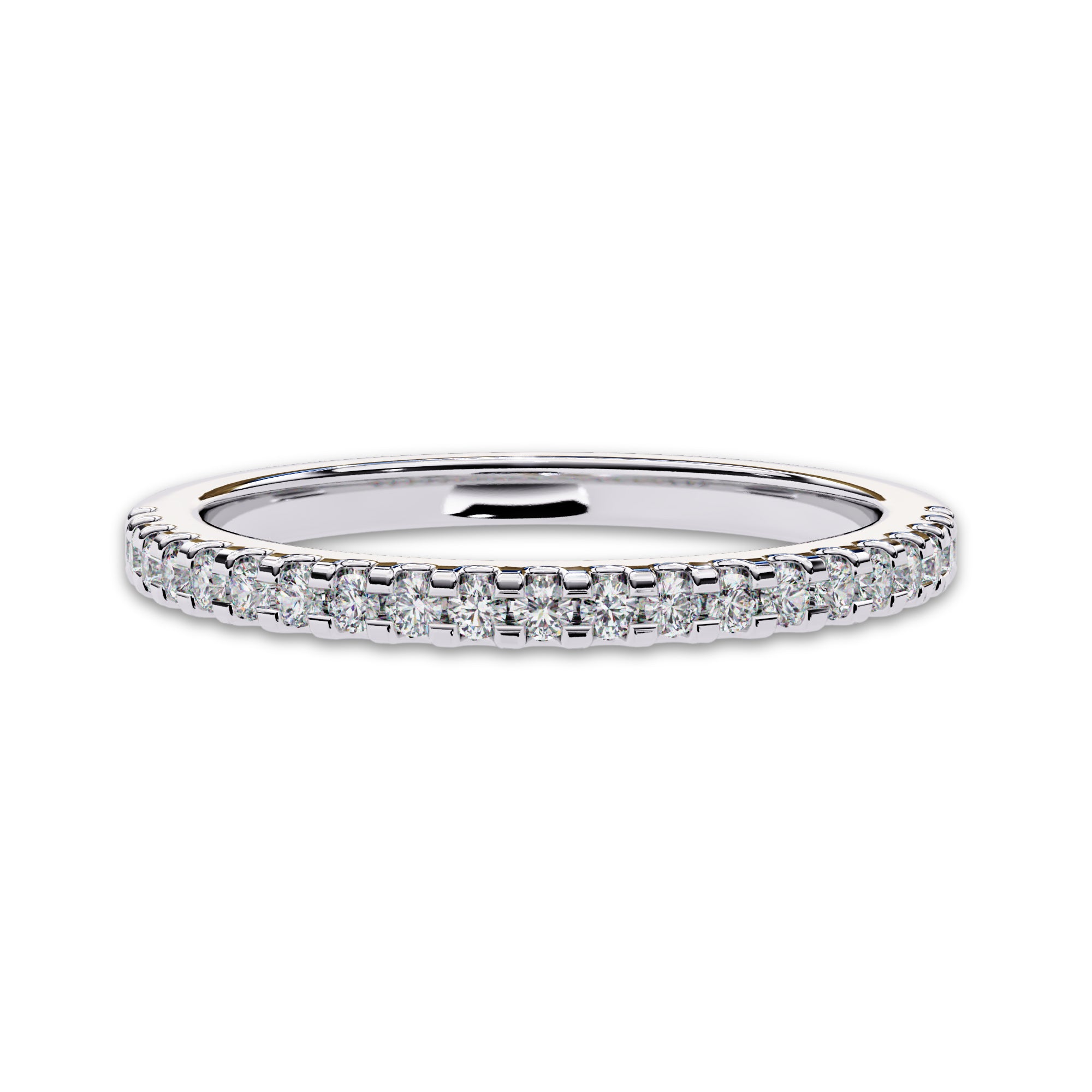 0.25 Carat Lab Grown Diamond Half Eternity Wedding Band Rings for Women