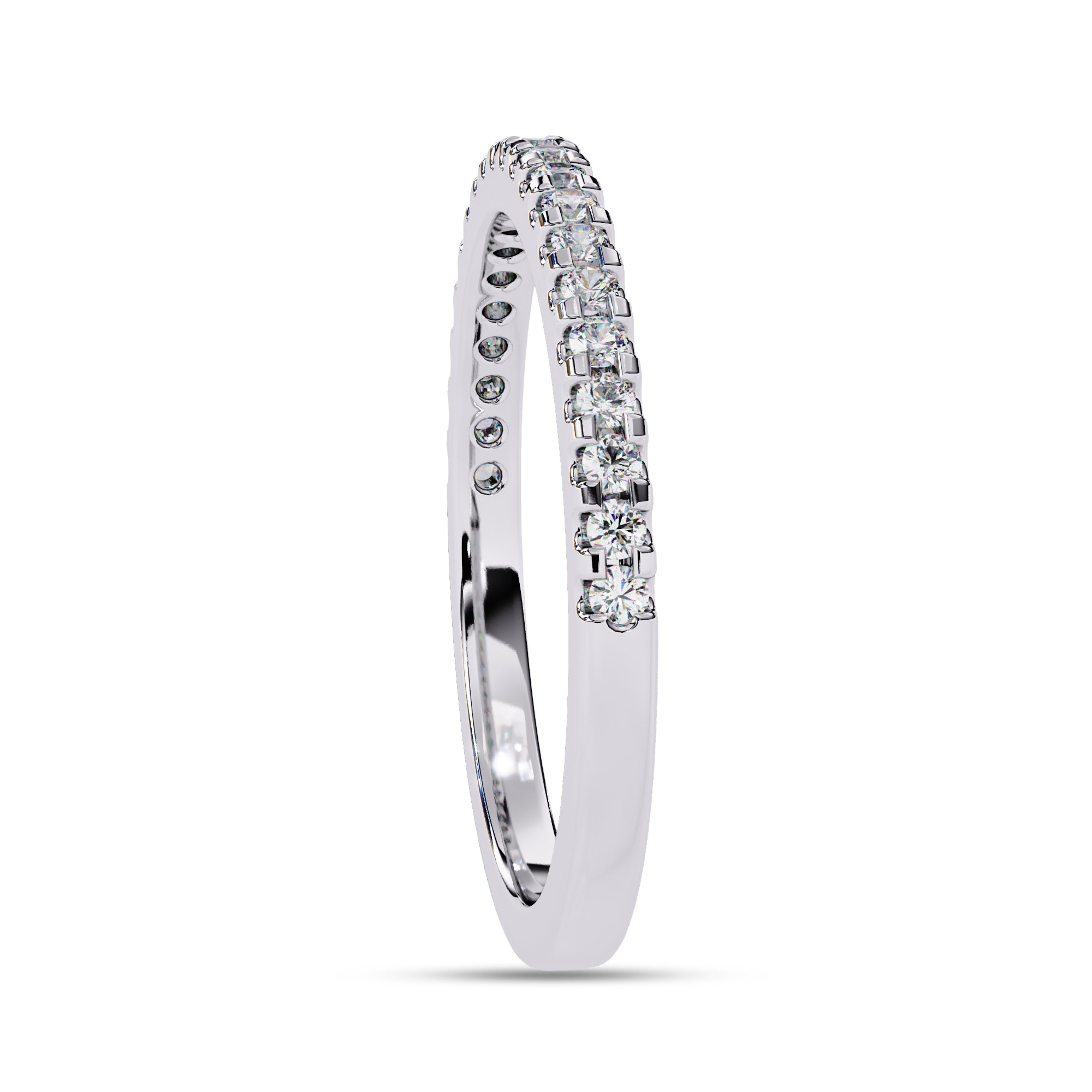 0.25 Carat Lab Grown Diamond Half Eternity Wedding Band Rings for Women