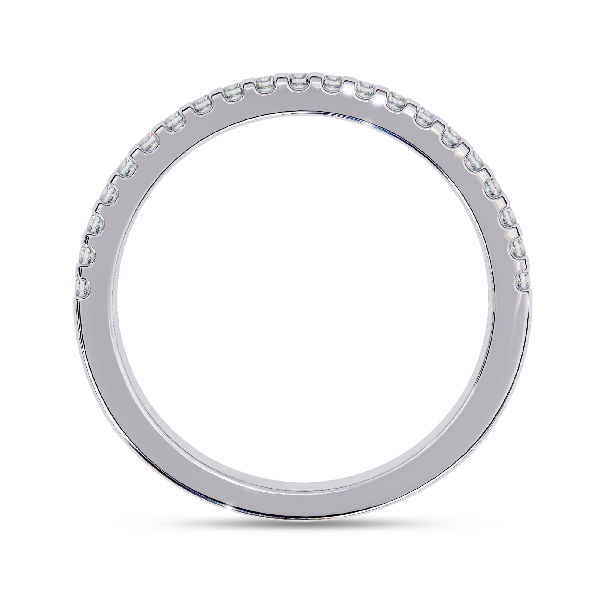 0.25 Carat Lab Grown Diamond Half Eternity Wedding Band Rings for Women