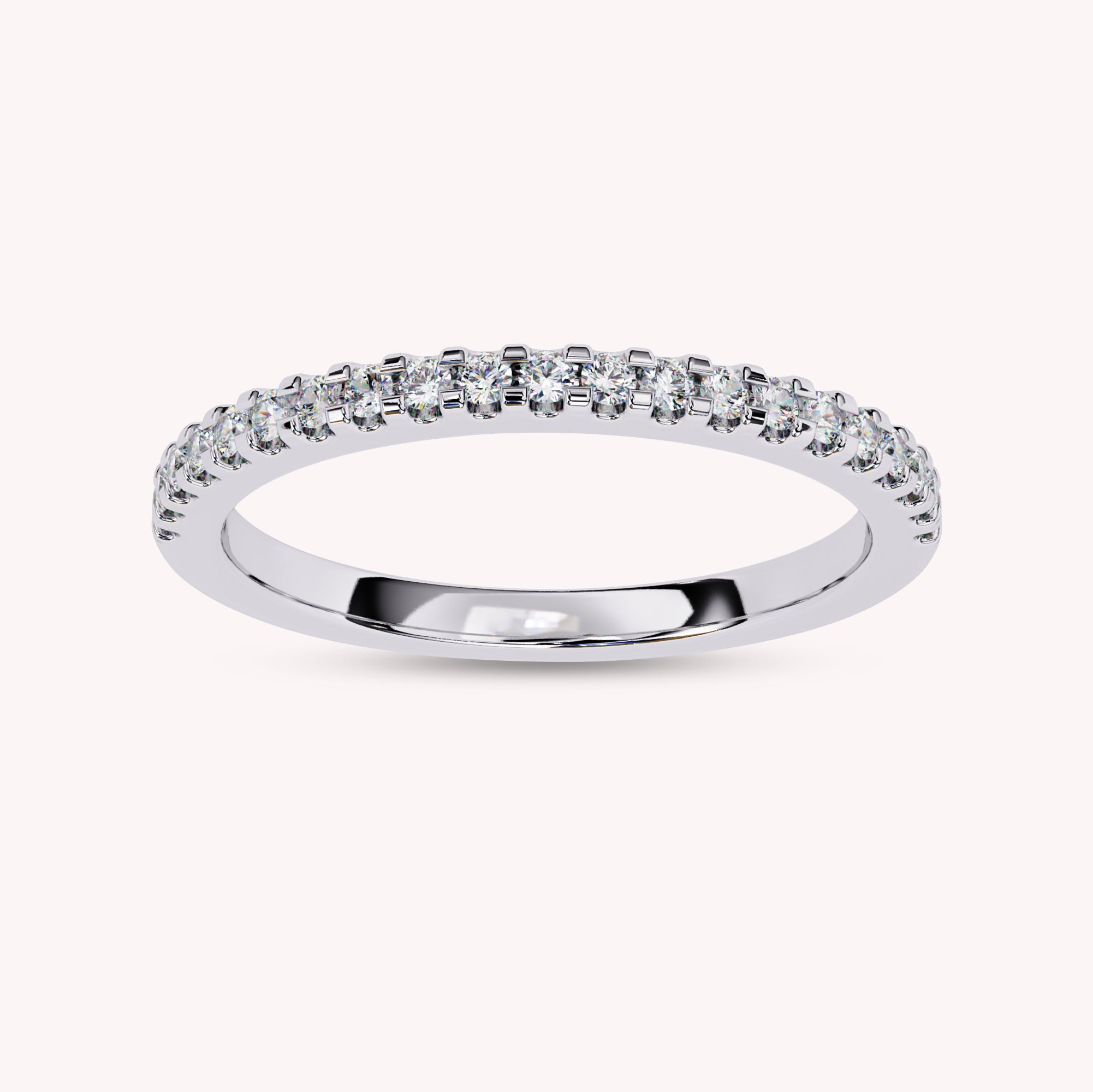 0.25 Carat Lab Grown Diamond Half Eternity Wedding Band Rings for Women