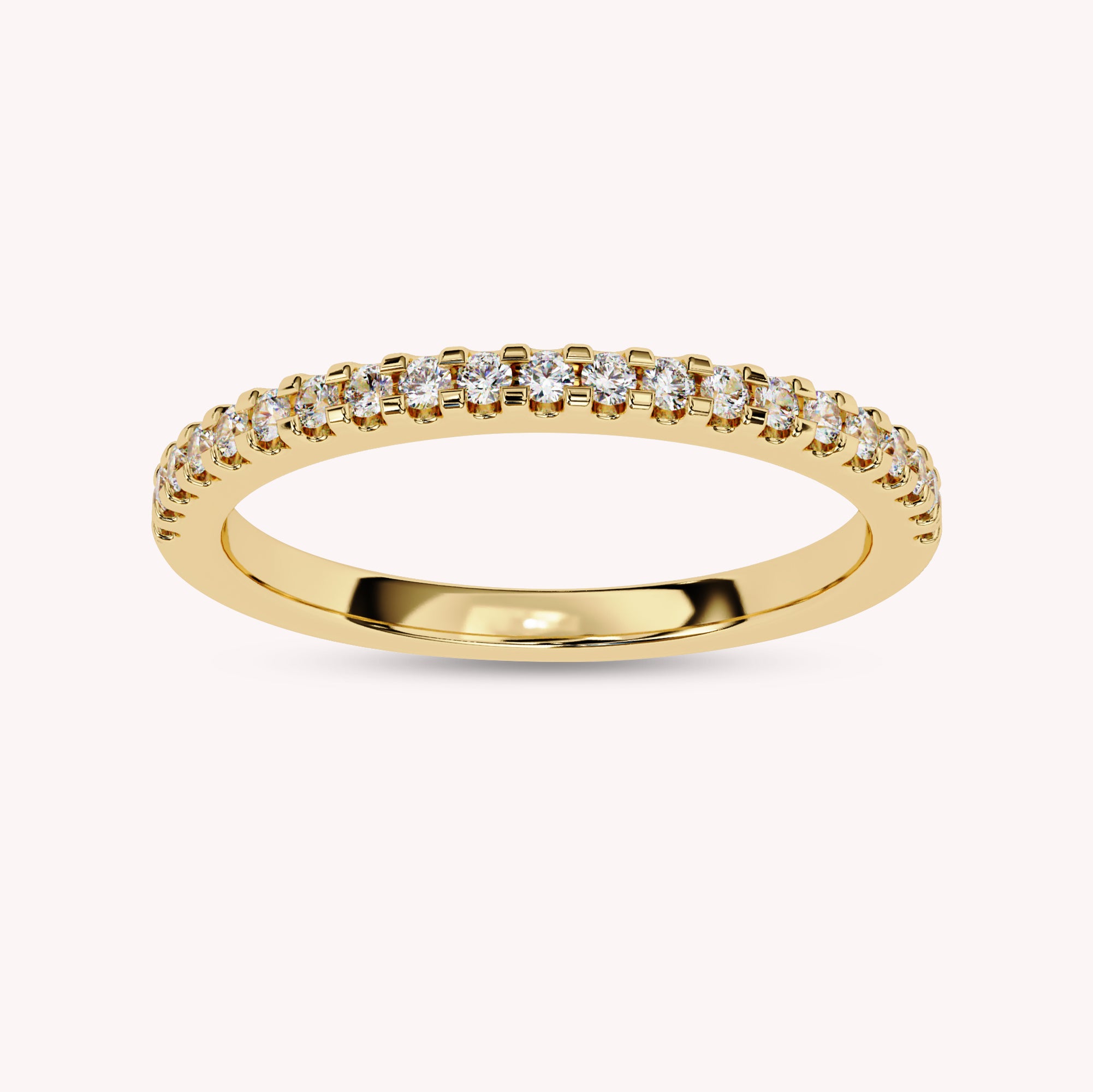 0.25 Carat Lab Grown Diamond Half Eternity Wedding Band Rings for Women