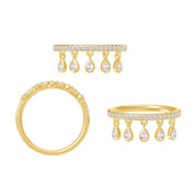 Lab Grown Dangling Diamond Charm Ring