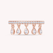Lab Grown Dangling Diamond Charm Ring
