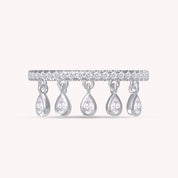 Lab Grown Dangling Diamond Charm Ring