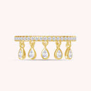 Lab Grown Dangling Diamond Charm Ring
