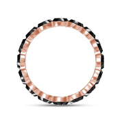 Two Tone Full Eternity Ring In Oval Cut Lab Created Moissanite