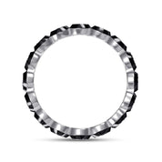 Two Tone Full Eternity Ring In Oval Cut Lab Created Moissanite