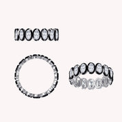 Two Tone Full Eternity Ring In Oval Cut Lab Created Moissanite