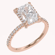 3.40 TCW Halo Engagement Ring Radiant Cut Lab Grown Diamond
