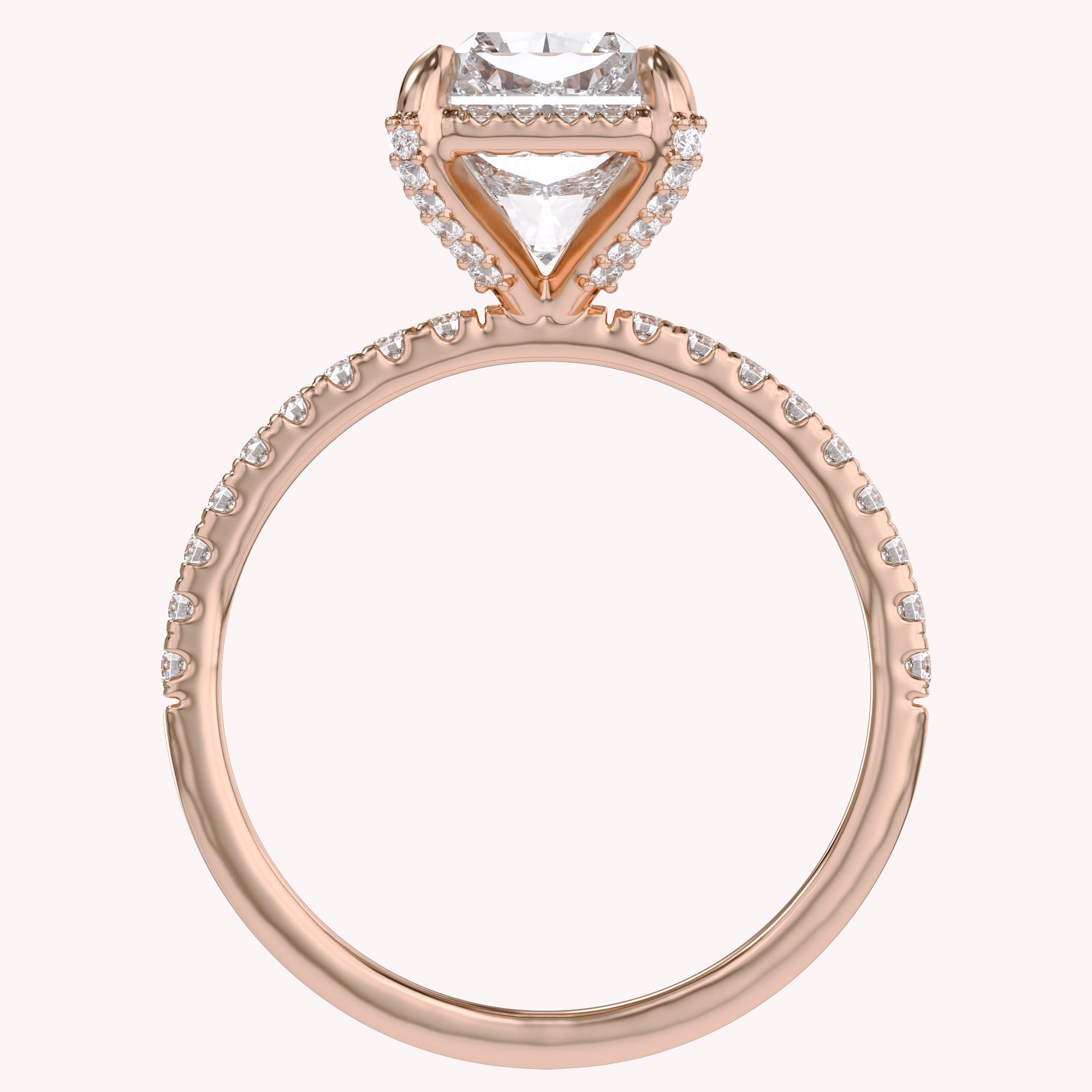 3.40 TCW Halo Engagement Ring Radiant Cut Lab Grown Diamond