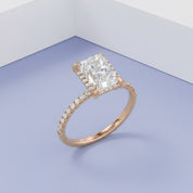 3.40 TCW Halo Engagement Ring Radiant Cut Lab Grown Diamond