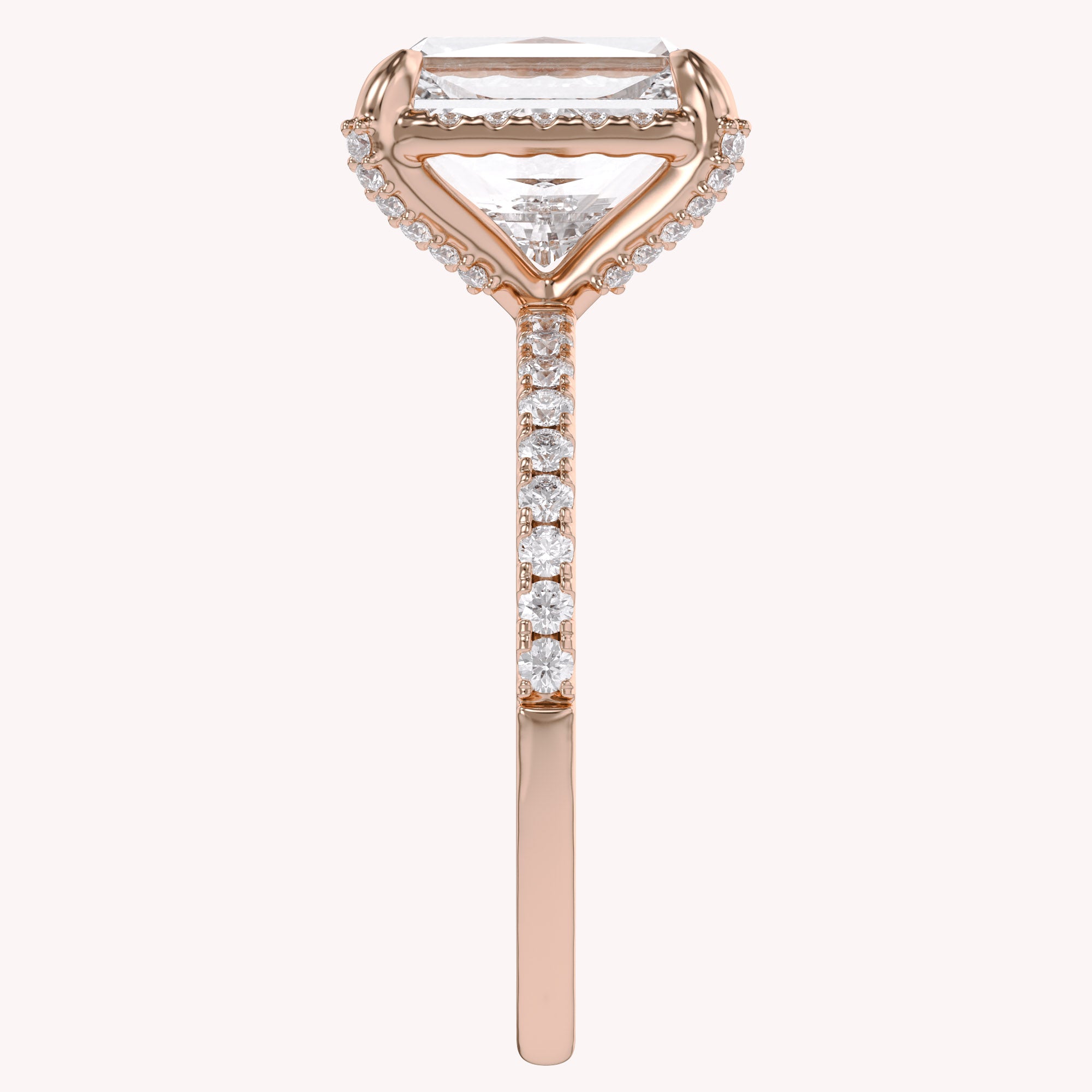3.40 TCW Halo Engagement Ring Radiant Cut Lab Grown Diamond