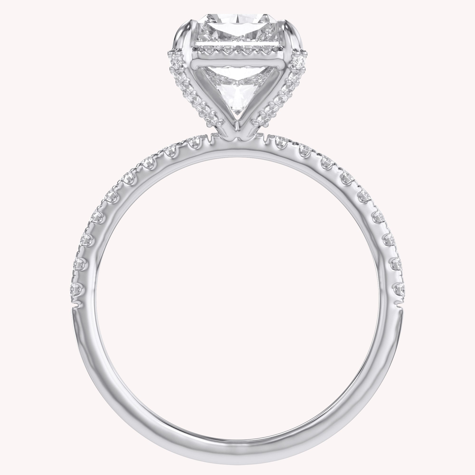 3.40 TCW Halo Engagement Ring Radiant Cut Lab Grown Diamond