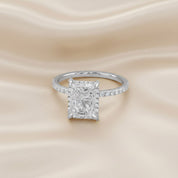 3.40 TCW Halo Engagement Ring Radiant Cut Lab Grown Diamond