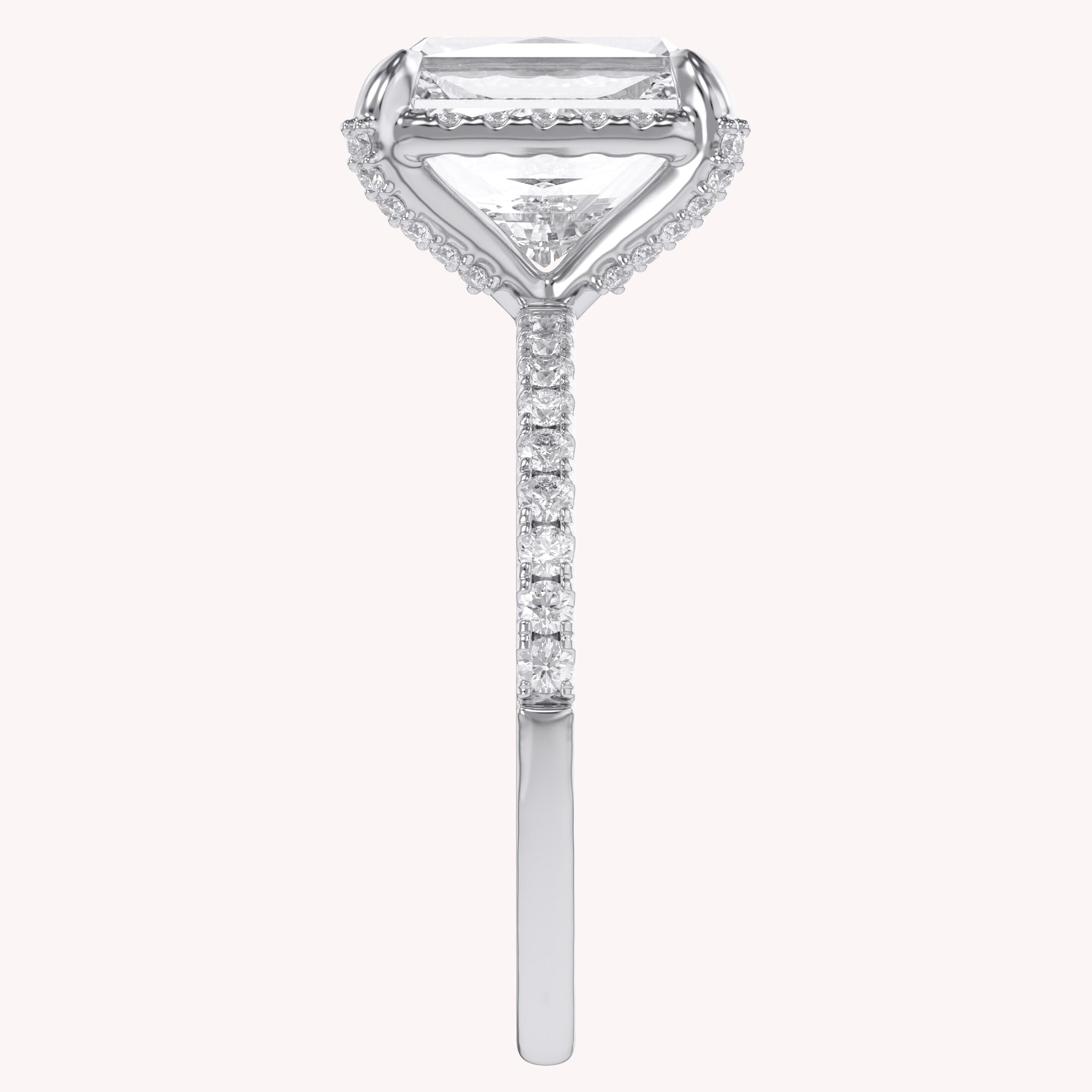 3.40 TCW Halo Engagement Ring Radiant Cut Lab Grown Diamond