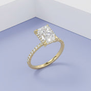 3.40 TCW Halo Engagement Ring Radiant Cut Lab Grown Diamond