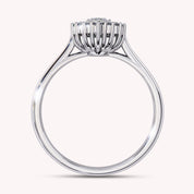 Halo Cluster Marquise Cut Lab Grown Diamond Promise Rings