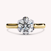 Solitaire Floral 7MM lab Grown Diamond Promise Rings