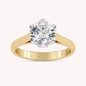 Solitaire Floral 7MM lab Grown Diamond Promise Rings