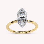 Marquise Cut Solitaire Lab Grown Diamond Engagement Ring