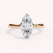 Marquise Cut Solitaire Lab Grown Diamond Engagement Ring