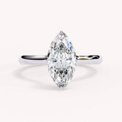 Marquise Cut Solitaire Lab Grown Diamond Engagement Ring