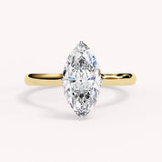 Marquise Cut Solitaire Lab Grown Diamond Engagement Ring