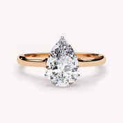 Pear Cut Solitaire Lab Grown Diamond Engagement Ring