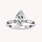 Pear Cut Solitaire Lab Grown Diamond Engagement Ring
