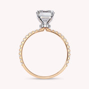 Radiant Cut Halo Hidden Lab Grown Diamond Engagement Ring