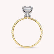 Radiant Cut Halo Hidden Lab Grown Diamond Engagement Ring