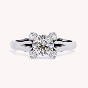 Aida Round Cut Solitaire Lab Grown Diamond Engagement Ring