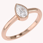 Zelie Pear Cut Bezel Set Lab Grown Diamond Engagement Ring