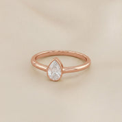 Zelie Pear Cut Bezel Set Lab Grown Diamond Engagement Ring