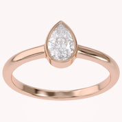 Zelie Pear Cut Bezel Set Lab Grown Diamond Engagement Ring