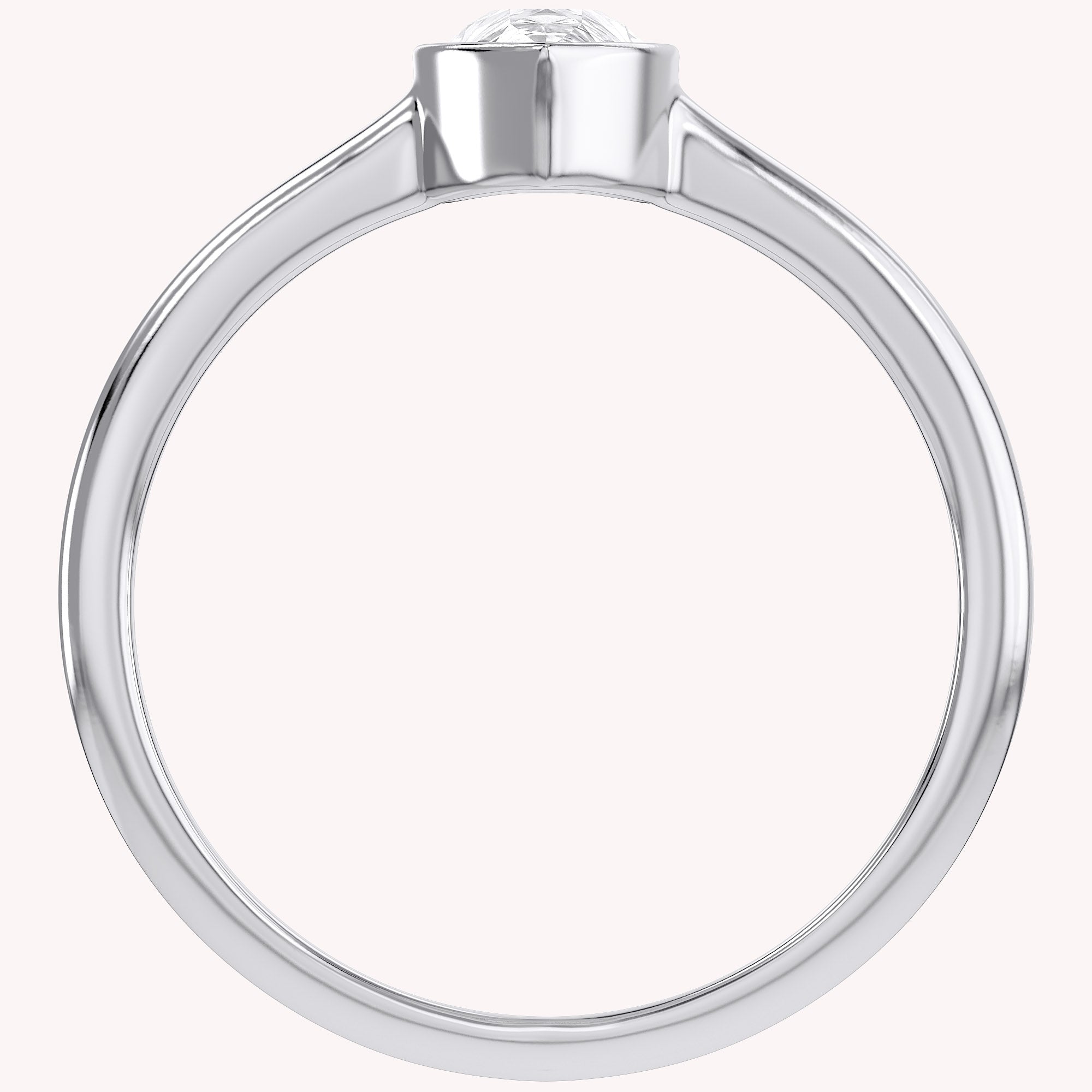 Zelie Pear Cut Bezel Set Lab Grown Diamond Engagement Ring