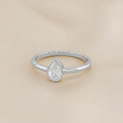 Zelie Pear Cut Bezel Set Lab Grown Diamond Engagement Ring