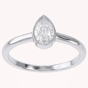 Zelie Pear Cut Bezel Set Lab Grown Diamond Engagement Ring