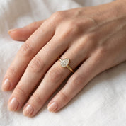 Zelie Pear Cut Bezel Set Lab Grown Diamond Engagement Ring