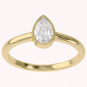 Zelie Pear Cut Bezel Set Lab Grown Diamond Engagement Ring