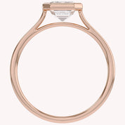 Max Emerald Cut Bezel Set Lab Grown Diamond Engagement Ring
