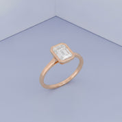 Max Emerald Cut Bezel Set Lab Grown Diamond Engagement Ring