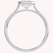 Max Emerald Cut Bezel Set Lab Grown Diamond Engagement Ring