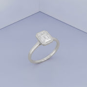 Max Emerald Cut Bezel Set Lab Grown Diamond Engagement Ring